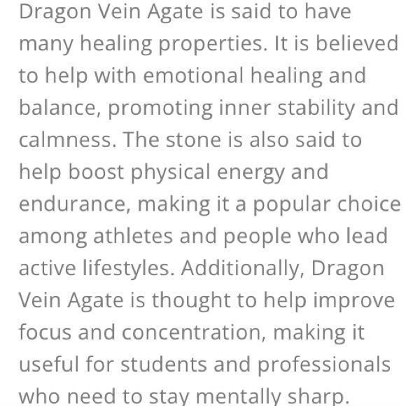 Dragon Vein Agate All Natural Crystal Stone Bracelet With Healing Properties - Picture 11 of 11